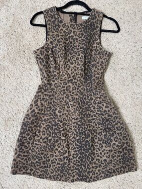 NWOT Gianni Bini Brown and Black Leopard-Print denim Mini Dress 2